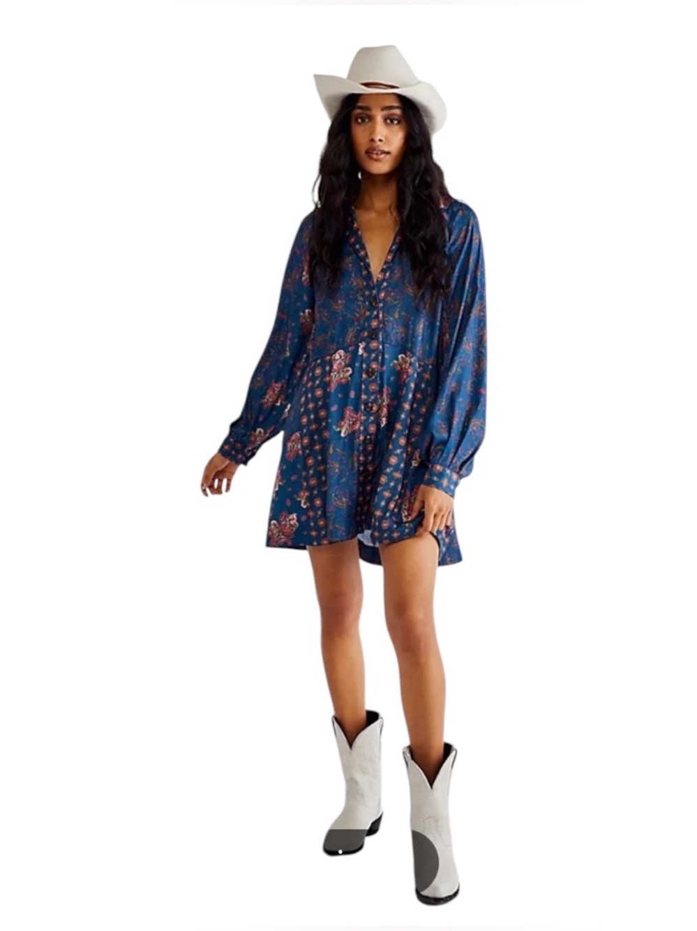 Free People Sylvia A-Line Baby Doll Dress Boho Small - Picture 2 of 8